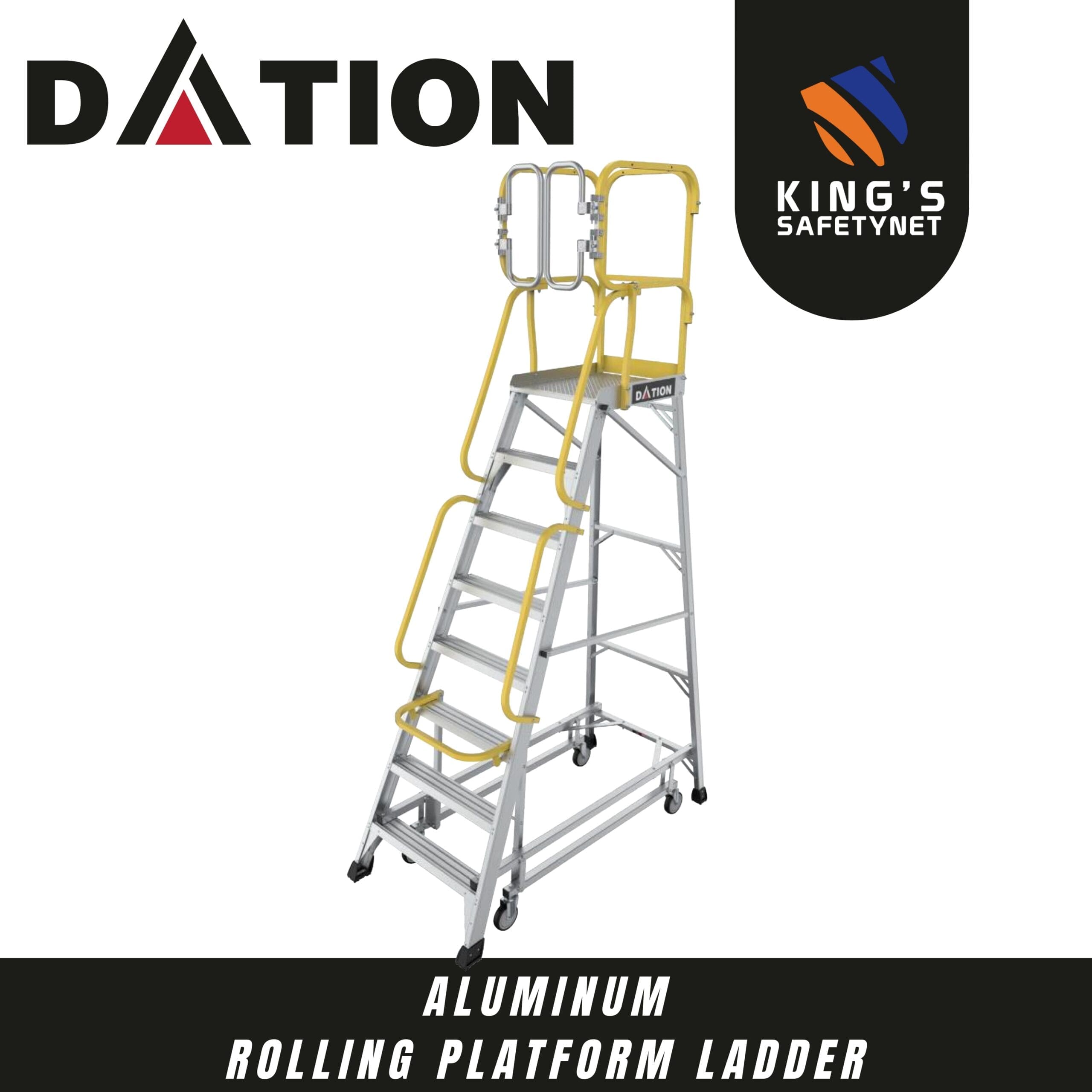 DATION ALUMINUM ROLLING PLATFORM LADDER