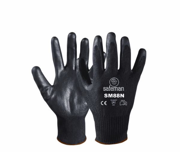 SM88N - POLYESTER LINER WITH NITRILE COATED PALM AND FINGERS