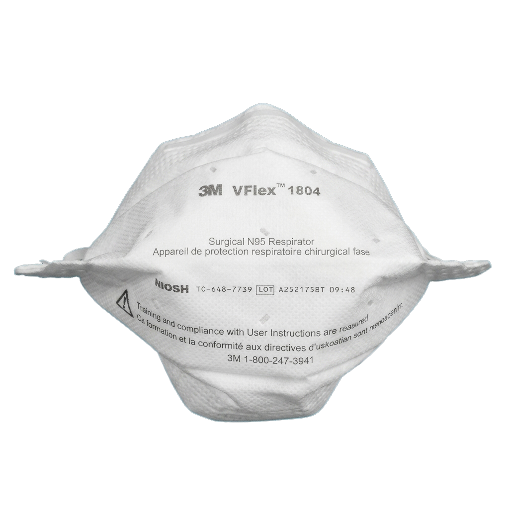 3M™ VFlex™ Healthcare Particulate Respirator and Surgical Mask 1804, N95