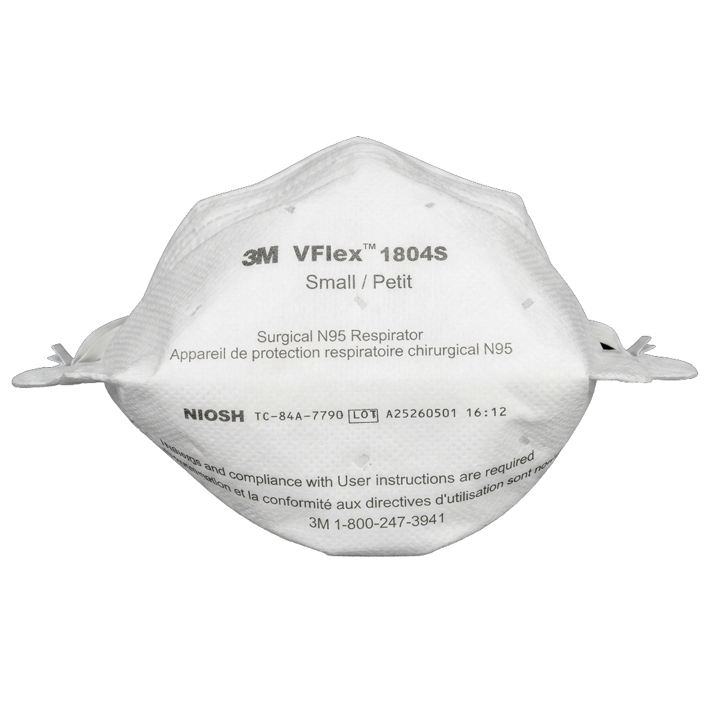 3M™ VFlex™ Healthcare Particulate Respirator and Surgical Mask 1804S, N95 Small